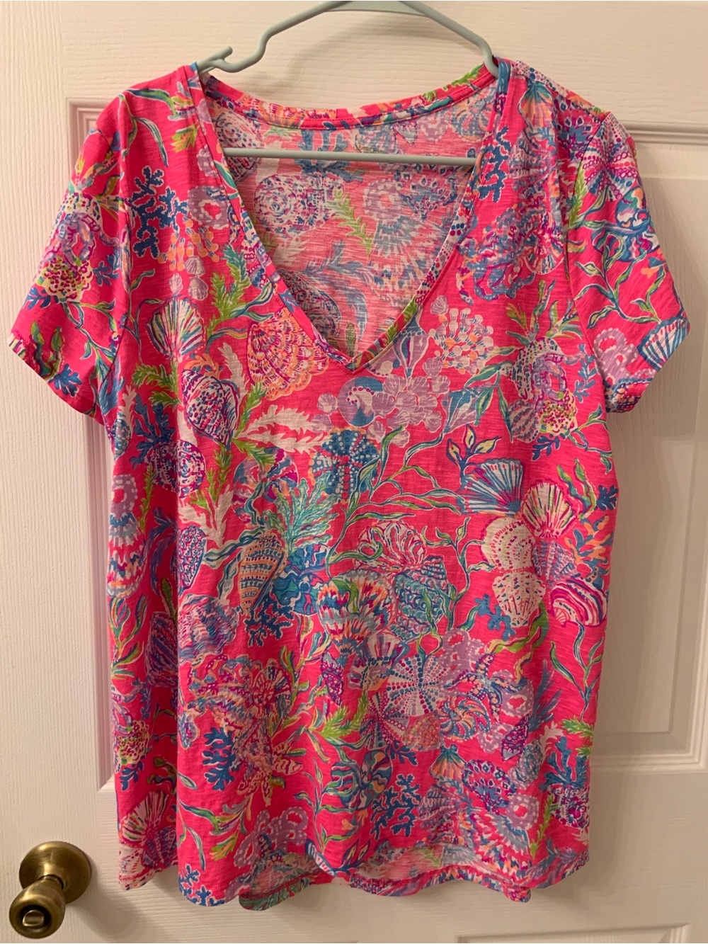 Lilly Pulitzer Pink Multicolor Tropical Print Tee